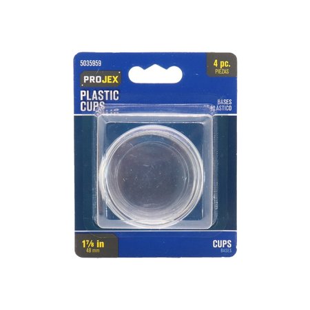 PROJEX Plastic Caster Cup Clear Round 1-7/8 in. W , 4PK P0018